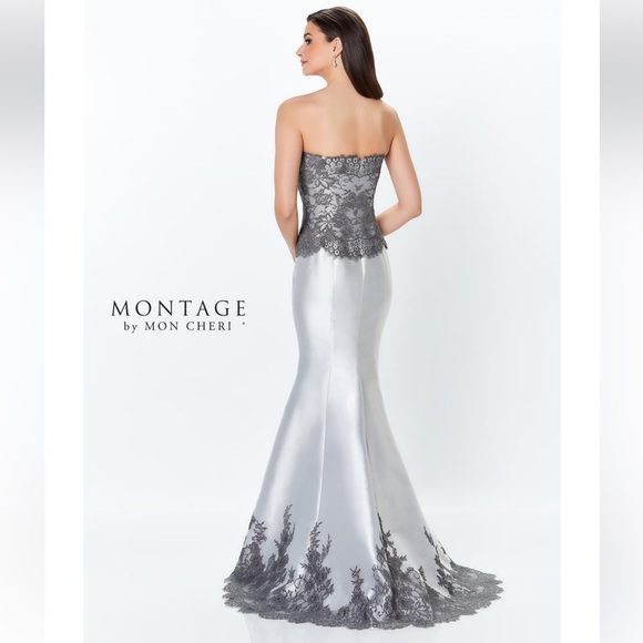 Brand new Montage by Mon Cheri Mikado trumpet strapless Gown - Picture 5 of 12